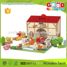 Jouet de jouet de Noël de 2015 Unique Design Kids First Playing Wooden Farm Toy